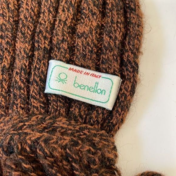 Vintage Benetton Black/Brown Scarf - Picture 2 of 3